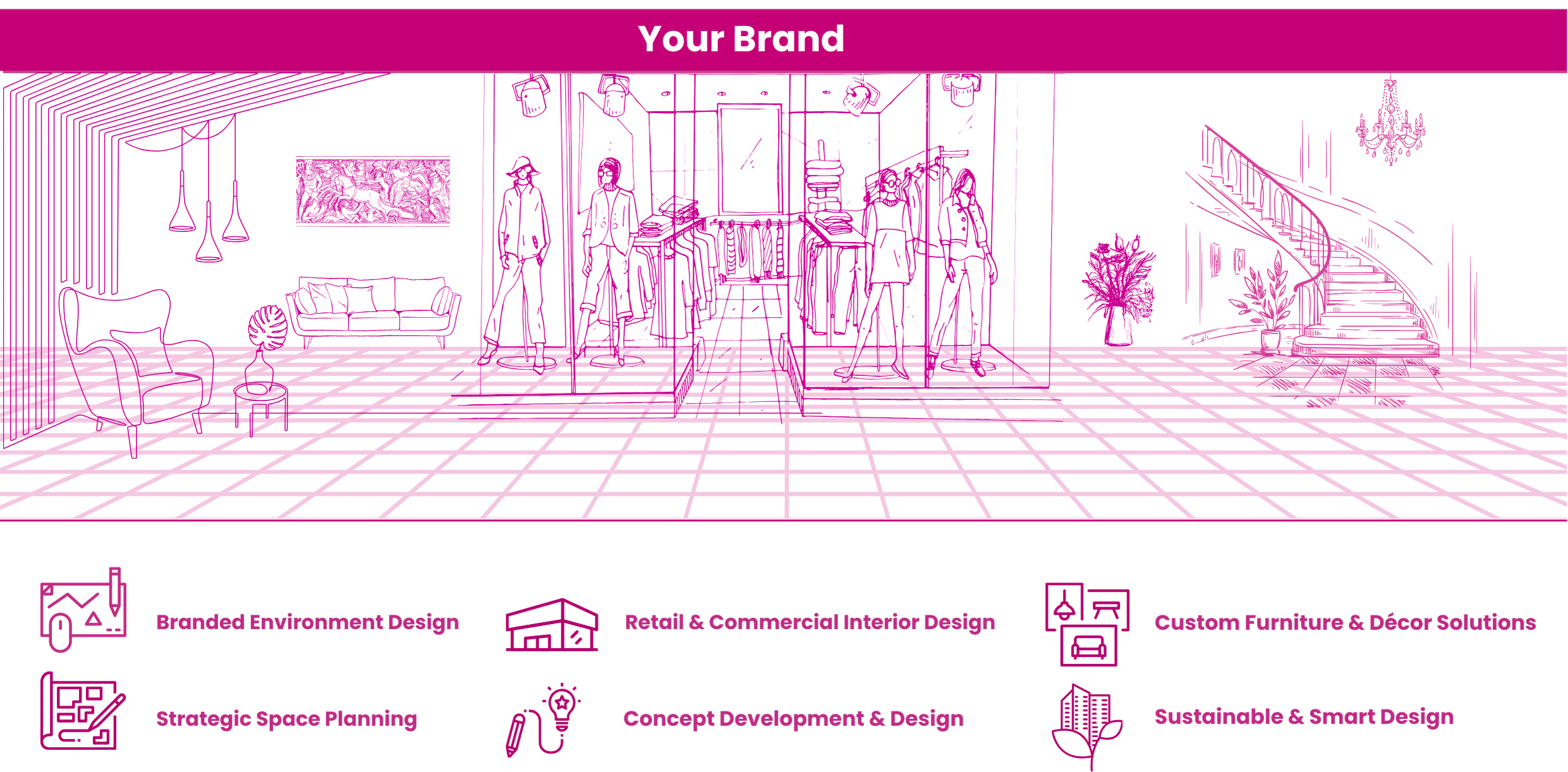 Interior Design Sketch Graph & Features Mix 2