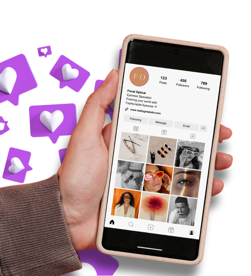 Social Media Likes – Hand with phone pic